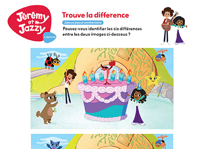 Joyeux joyeux anniversaire trouve la différence