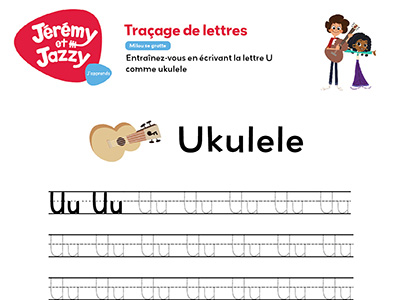 Milou se gratte traçage de lettres