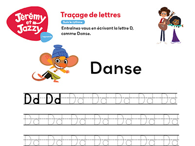 Suis le rythme traçage de lettres